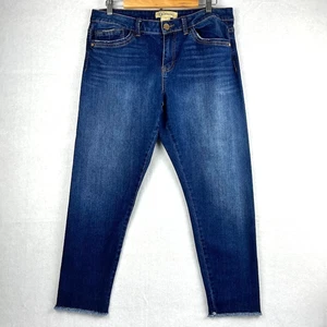 Democracy Women's Size 14 Seamless Ankle Skimmer Denim Jeans Raw Hem Dark Wash - Picture 1 of 7