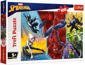 NEW Trefl Jigsaw Puzzle 100 Pieces 5+ Ages Marvel Spiderman Upside down - Picture 1 of 2