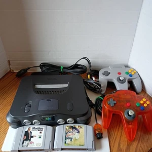 Nintendo 64 Working Video Game Console, 2 Controllers Cables 2 Games - Picture 1 of 11