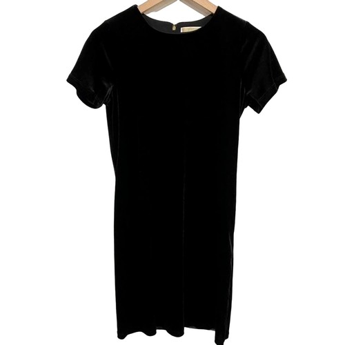MICHAEL MICHAEL KORS Mini Abito Girocollo in Velluto Metallizzato Nero Taglia XS