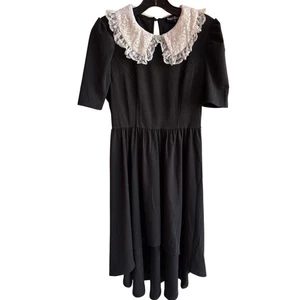 Scarlet Darkness Gothic Wednesday Adams Style Kleid mit Spitzenkragen Gr. S - Bild 1 von 12
