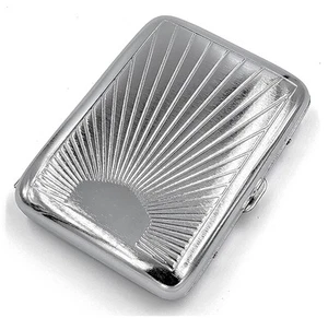 Klassisches doppelseitiges Zigarettenetui Metallic Silber Farbe für Ray - Bild 1 von 6