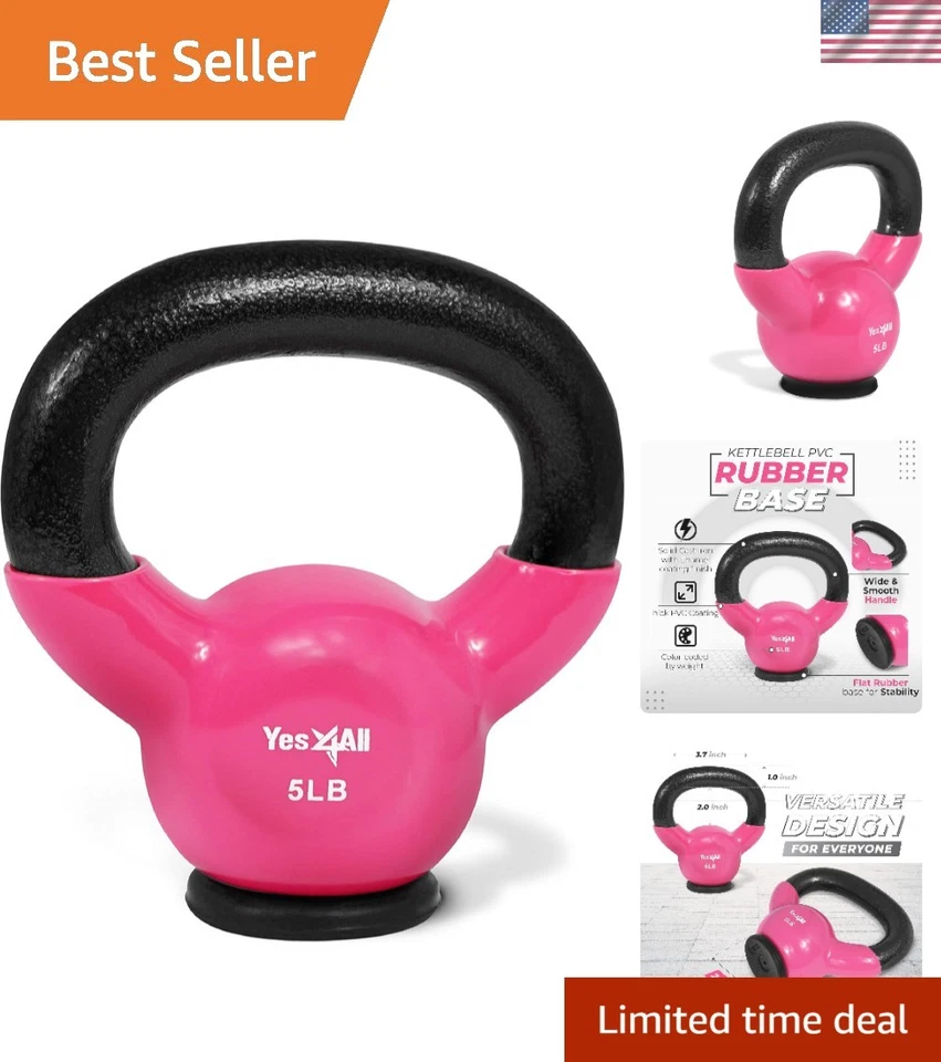 Durable Portable Kettlebells 5-65 lbs with Rubber Base for Comfortable Workouts - Image 1 of 4