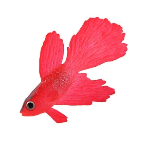 Aquarium Decoration Funny Artificial Silicone Small Fish Fish Tank Ornament Red - Picture 1 of 12