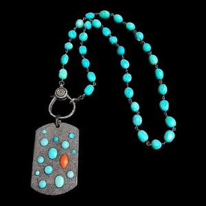 Sterling Silver "Dog Tag" Series Necklace By Sara LaPlante Short Dog Jewelry - Picture 1 of 6