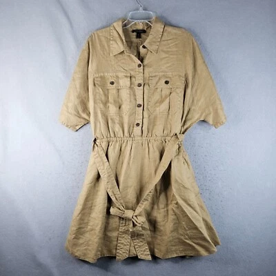 Vestido de lino Banana Republic para mujer extra grande doble forrado safari ligero Foto 1 de 4
