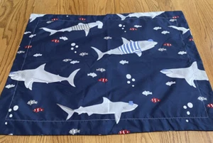 Max Studio Kids SHARKS/CLOWN FISH Ocean Standard Pillow Sham Navy Blue 24x31” - Picture 1 of 8