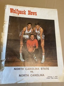 NC STATE Wolfpack 1970 Basketball Souvenir Programm - Bild 1 von 2