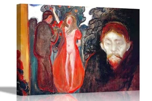 Impresiones artísticas en lienzo de celos de Edvard Munch enmarcadas colgantes cuadros de pared famosos - Imagen 1 de 11