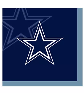 Dallas Cowboys NFL Licensed 2 Ply Beverage Napkins, 9-4/5" X 9-3/4",16 Count Pk - Picture 1 of 1