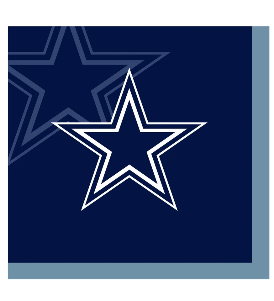Dallas Cowboys NFL Licensed 2 Ply Beverage Napkins, 9-4/5" X 9-3/4",16 Count Pk - Image 1 of 1