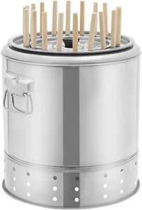 Portable Stainless Steel Charcoal Grill Bucket BBQ for Hanging Kebabs 20 Skewers - Picture 1 of 7