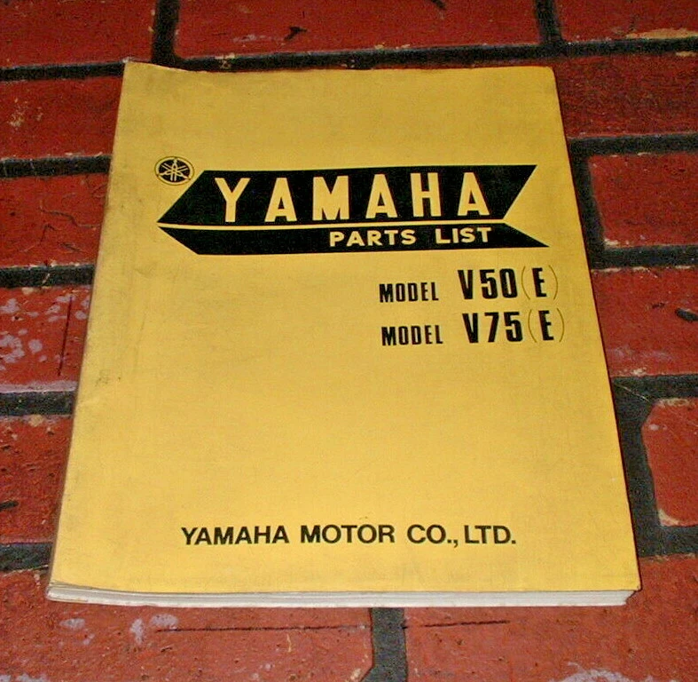 GENUINE YAMAHA V50E V75E DEALERS ILLUSTRATED PARTS CATALOGUE.1971. FREE UK POST - Image 1 of 1
