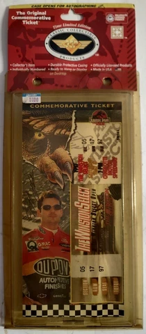 1997 JEFF GORDON WINSTON SELECT NASCAR JURASSIC PARK CAR COMMEMORATIVE TICKET Cover