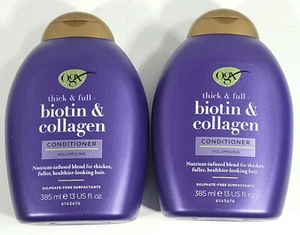 2 Bottles OGX Thick & Full Biotin & Collagen Conditioner 13 fl oz - Volumising - Picture 1 of 3