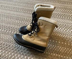 SOREL Caribou Slim Waterproof Curry Tan Leather Winter Snow Boots 8.5 - Picture 1 of 10