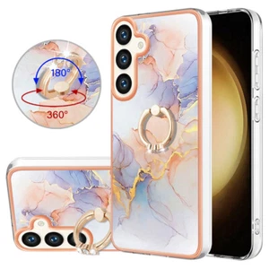 For Various Phone Cool Marble IMD Shell Hot ShockProof Case Cover +Ring Holder - Picture 1 of 7