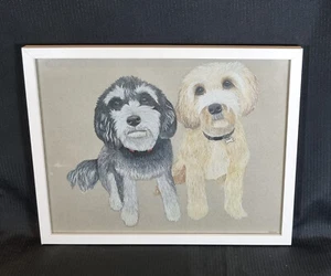 Framed Drawing of Two Doggie Friends : H. Boland - Picture 1 of 7