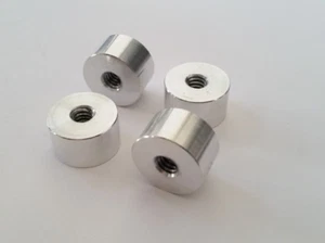 (4 piezas) Espaciador separador de aluminio pulido de 1/4-20 x 3/4" OD x 7/16" de longitud - Imagen 1 de 1