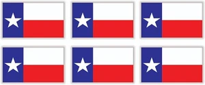 6 Mini TEXAS State Flags 1x1.75-inch Vinyl Stickers Decals Flag | USA Made! - Picture 1 of 1