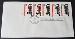 USA 1994 Steam Engine Locomotives Trains Stamp FDC (official issue) 美国蒸汽机火车邮票首日封 - Picture 1 of 3