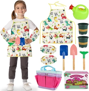 Gardening Tool Set for Kids, Garden Tools Kit with Tote Bag, Watering Can, Apron - Picture 1 of 12