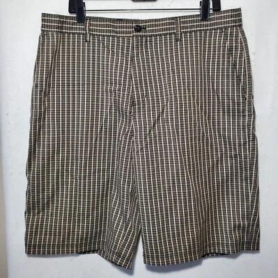 Adidas Ultimate 365 Chino Golf Shorts Men’s 36 Black 10" Inseam Casual Checkered - Image 1 of 4