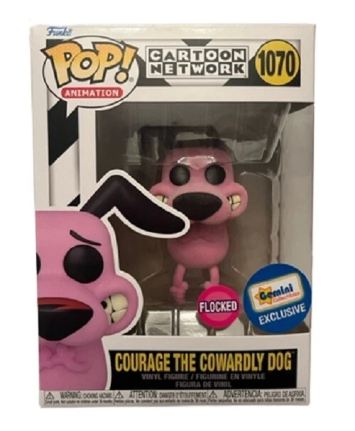 FUNKO POP FLOCKED COURAGE THE COWARDLY DOG GEMINI EXCLUSIVE VINYL FIGURE -8935