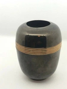 60er / 70er Messing Vase Shabby Chic Konisch Urnenform Goldfarben - Bild 1 von 4