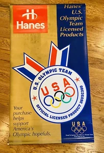 24x42" 1996 Authentic Atlanta Olympics Hanes Werbung Banner Vinyl 2-seitig - Bild 1 von 2