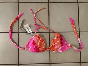 Aeropostale Pink Orange Tie Dye Print Padded Halter Tie Bikini Top Size XS NWT - Picture 1 of 3
