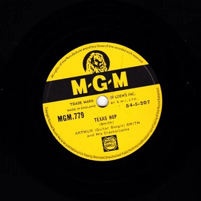 ARTHUR "GUITAR BOOGIE" SMITH  78  TEXAS HOP / REDHEADED STRANGER  UK MGM 779 E+ - Image 1 of 2