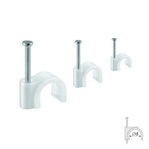 Kabelschellen 7 - 10 mm 100 Stück weiß (9,8mm Ø) Nagelschellen Kabelklemmen  - Bild 1 von 1