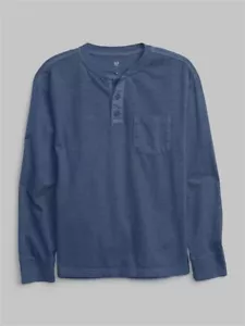 GAP Boys Long Sleeve Henley T-Shirt, GAP Kids T-Shirt, Size: XL, Blue - USED - Picture 1 of 2