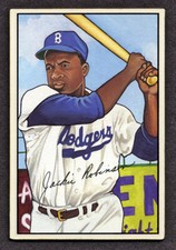1952 Bowman Jackie Robinson Baseball Card - #74 of 100