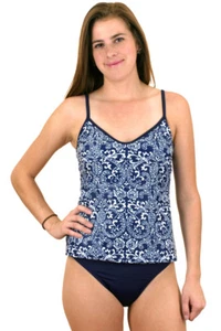 KECHIKA WOMEN'S SWIMWEAR TANKINI NWT TC7 "ROYAL HAWAIIAN" RWN RNV - Picture 1 of 3