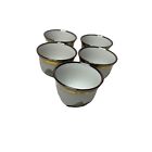 Set Of 5 Yamasen Gold Collection Porcelain Saki Cup Platinum Gold White 2