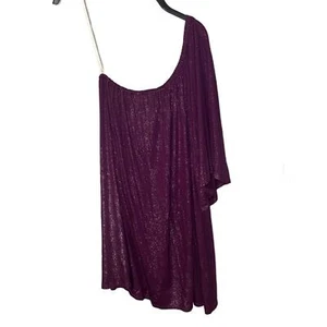 Type Z One Shoulder Flowy Glitter Women's Purple Blouse Size Large - Picture 1 of 3