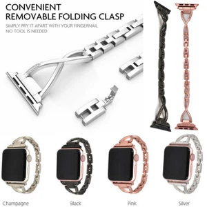 Pulsera con correa de acero inoxidable para Apple Watch Series 7 6 5 4 3 2 1 41/45 mm - Imagen 1 de 25