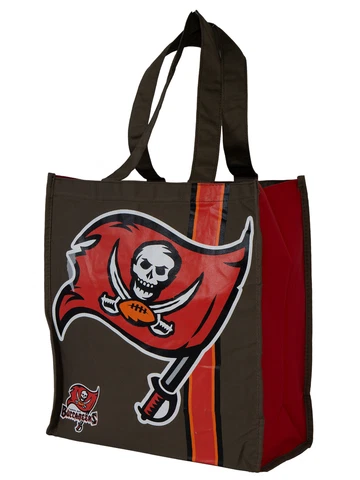 NFL Team Logo Reusable  Tampa Bay Buccaneers Tote Grocery Tote Shopping Bag Cover