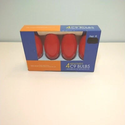 Holiday time Ceramic RED C9 Replacement Bulbs Count 4  Incandescent - Image 1 of 2