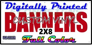 Custom Vinyl Scrim Banner 13oz Heavy Duty Vinyl Sign - Your Design Printed 2X8FT - Imagen 1 de 3