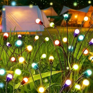 Solar Garden Lights 8 LED Vibrant Firefly Starburst Swaying Lights by Wind Solar - Picture 1 of 12