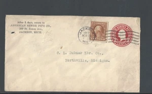 1917 Jackson MI W/#465 4c Brown Pays 6c Rate American Sewer Pipe Co - Picture 1 of 1