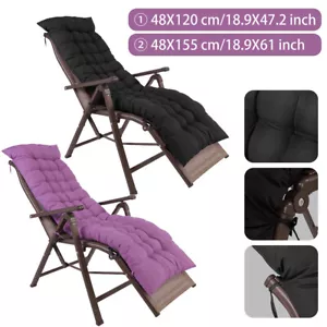 47" 61" Lounge Chair Cushion Patio Rocking Sofa Chaise Swing Bench Pad W/ Ties - Picture 1 of 16