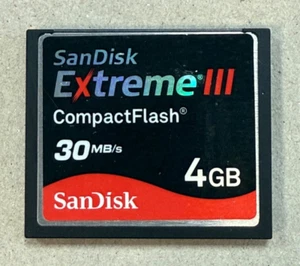 Genuine SanDisk Extreme III 4GB Compact Flash 30MB/s - Picture 1 of 5