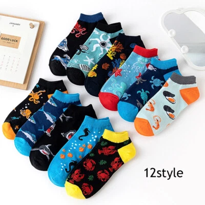 Calze corte calze piedi cotone calze assorbimento sudore multi fantasia ∧ - Immagine 1 di 4