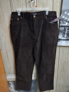 NWTVintage Bill Blass Size 16P Brown Corduroy High Waist Stretch Mom Pants Jeans - Picture 1 of 2