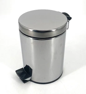 * BRABANITA MÜLLEIMER 5L NEWICON CHROME SILBERN DESIGN TRETMÜLLEIMER BADEZIMER - Bild 1 von 11