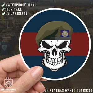 Skull with Scots Guards Beret TRF Vinyl Sticker - 10cm - Picture 1 of 4